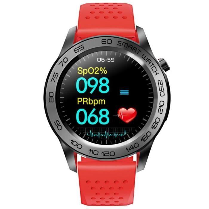 Montre Connectée Homme Femme F22U Bluetooth Sport Montre intelligente GPS tactile complet Bracelet intelligent, Rouge DN1