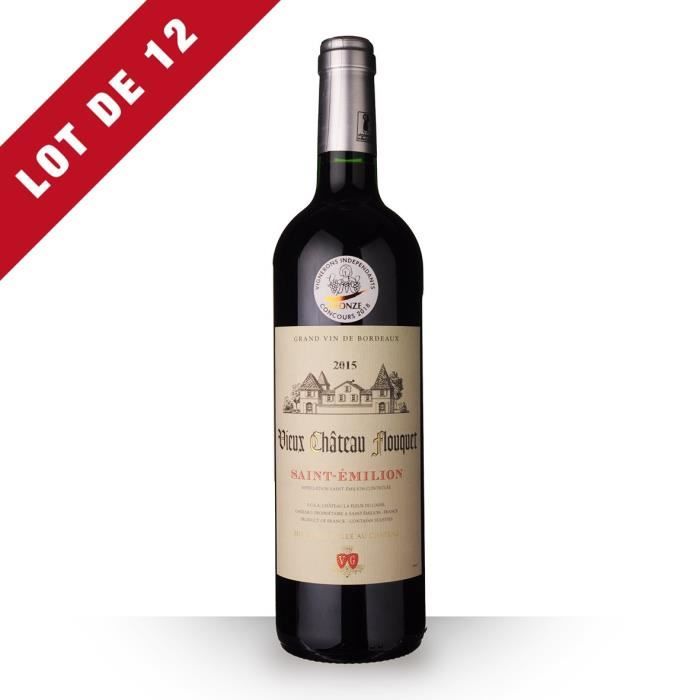 12x Vieux Château Flouquet 2015 AOC Saint-Emilion - 12x75cl - Vin Rouge