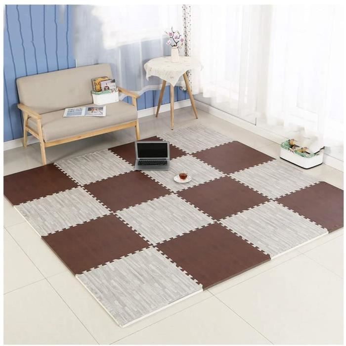 no brand Mat Baby À Ramper Tapis De Sol en Mousse De Grain De Bois Épais Sécurité Antidérapante Pièce Unique 30x30x2cm ( 268334