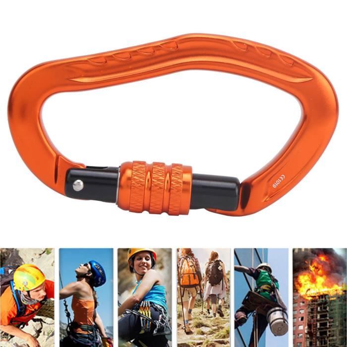 YEN Mousqueton,mousqueton verrouillable,mousqueton d'escalade, clips de mousqueton(orangr)