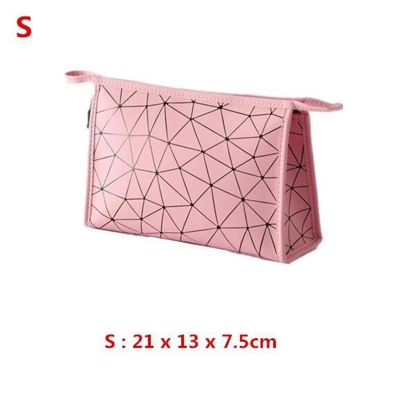 Trousses,Sac à cosmétiques étanche de grande capacité en cuir PU pour femmes,organisateur de maquillage de toilette - Type S-Pink