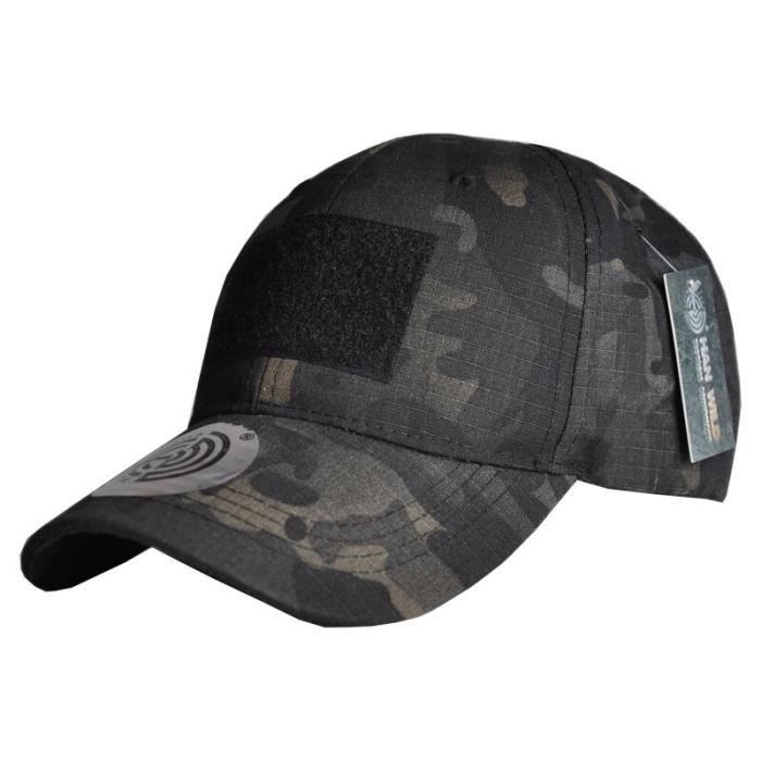 Chapeaux de Camouflage militaire Multicam réglables pour hommes, casquette Airsoft Snapback tactique black camo 54-60(cm)adjustment