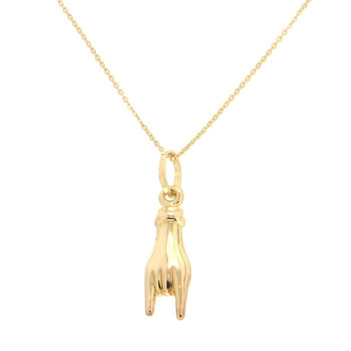 Pendentif -Corne Du Diable- Or Jaune 9 Carats + Chaîne Offerte