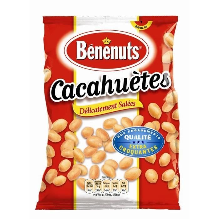 BÉNÉNUTS - Cacahuètes Grillées Salées 410G - Lot De 4