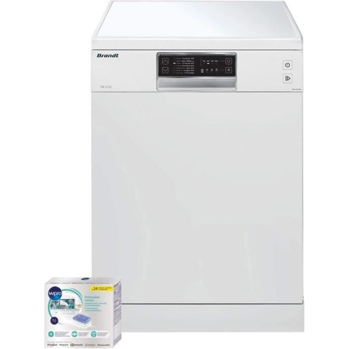 BRANDT Lave-Vaisselle posable blanc 44dB 14 couverts 60cm Convection active Blanc