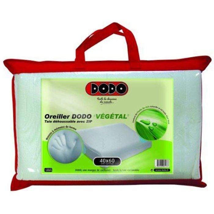 Dodo Vegetal Oreiller Uni Ergonomique Blanc 40 …