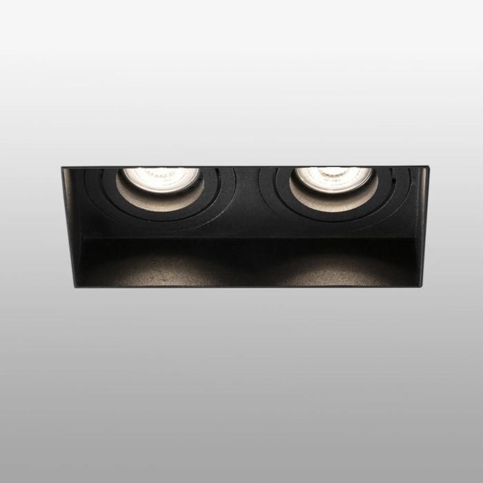HYDE - Spot encastré 2 lumières LED L16,4cm-Spot encastré 2 lumières LED L16,4cm Noir Faro L 16,4cm / l 8,2cm / H 5,5cm