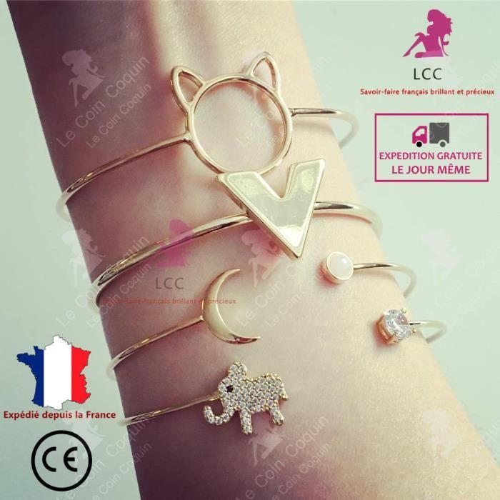 LCC® Bracelet femme argent pierre naturelle gourmette élégance fille pas cher décorations fantaisie cadeau vintage saint valentin