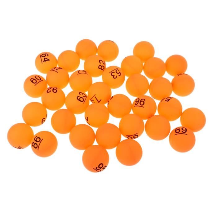 Set de 50pcs 40mm Balle de Tennis de Table Numéro 51 - 100 - Orange