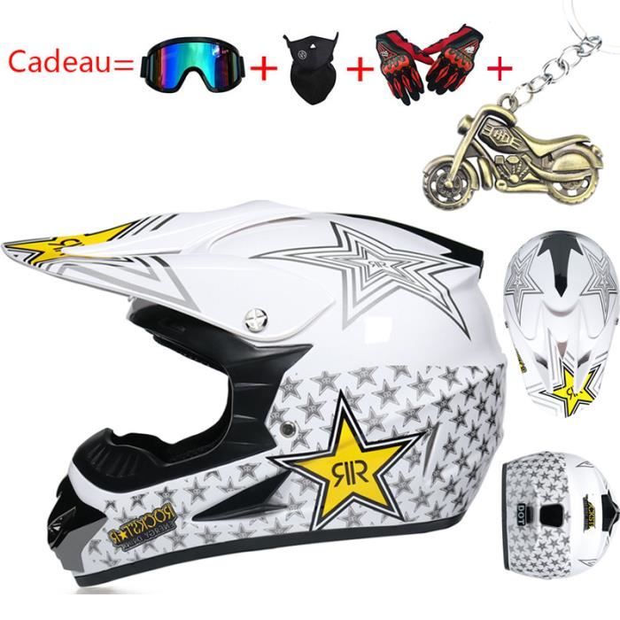 Casque Moto Enfant Casque de Marque Motocross Racing Armure complète Casque mat intégral Pleine Couverture Casque Hors-Route