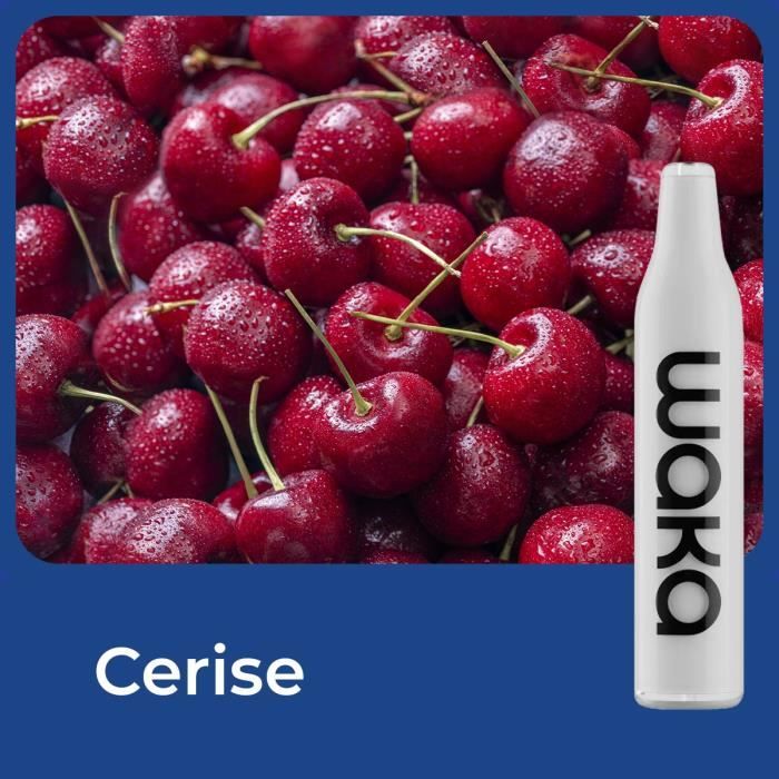 WAKA MINI - cigarette électronique jetable - 700 Puffs - Cerise - 18mg-ml