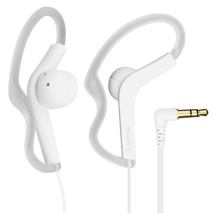 Ecouteurs Original Sony AS210 Contours d'Oreilles Etanches Jack 3.5mm - Blanc