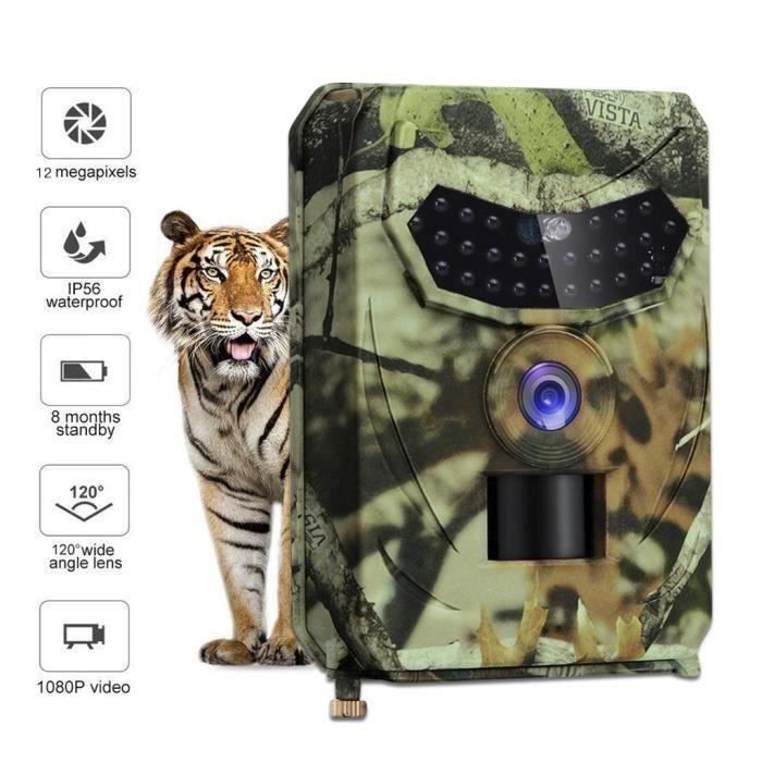 SUNNZO Mini Trail Caméra 12MP 1080P Wild Life Chasse Scout Cam IP54 Etanche Caméra Vision nocturne infrarouge