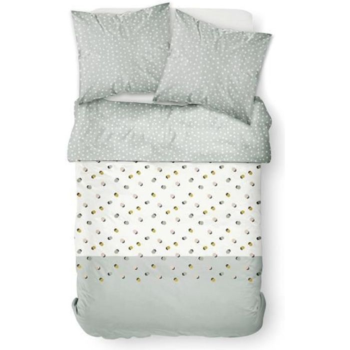 Housse de couette 240x260 Sunshine Volturno + 2 taies 100% coton 57 fils Vert