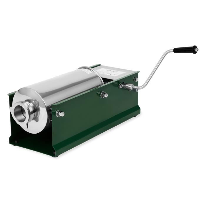 Vertes 5L Poussoir à Saucisses avec Cylindre en Acier Inox (4 Canules Ø 16, 22, 32 und 38 mm, 2 Vitesses, 3 Joints de rechange)