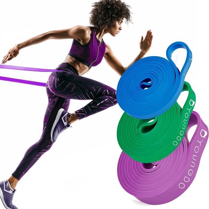Lot de 3 Bandes Élastique Fitness Sport Musculation Résistance Pilates Yoga