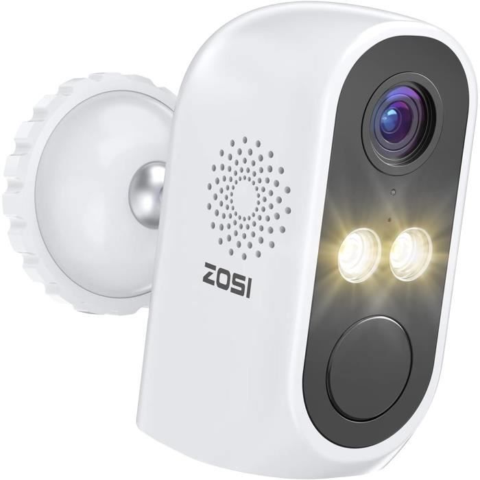 ZOSI C1 Caméra de Surveillance WiFi avec Batterie Rechargeable 6700mAh et Panneau Solaire pour Alimentation Non-Stop