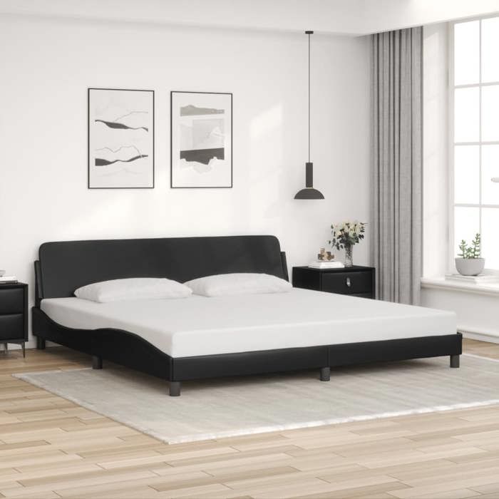 vidaXL Cadre de lit Dover noir 200x200 cm similicuir 373258