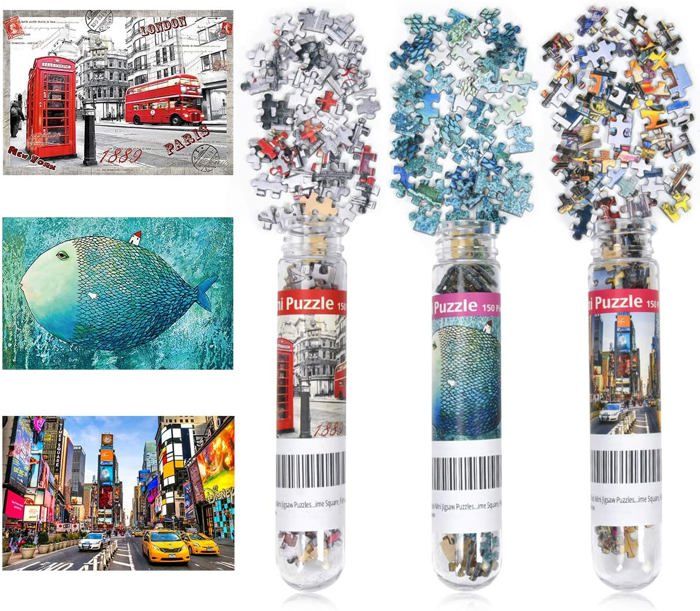 Lot de 3 mini puzzles de 150 pièces pour adultes, petits puzzles de 15 ...
