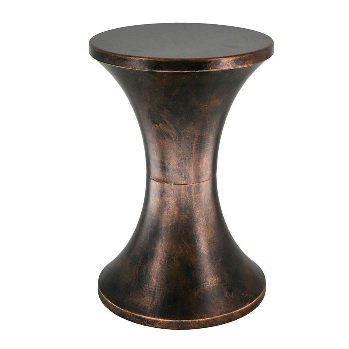 Table dappoint bout de canapé en Métal couleur Brun Design Vintage Épuré de 45cm
