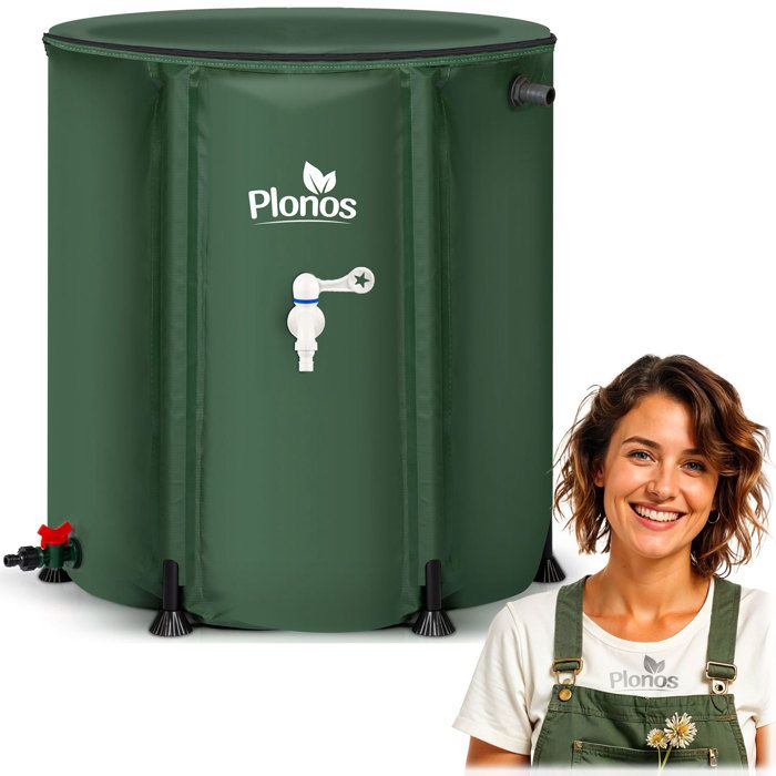 Réservoir deau de pluie - JANSHOP - 200L - Résistant aux UV - PVC épais - Robinet avec vanne - Vanne de vidange
