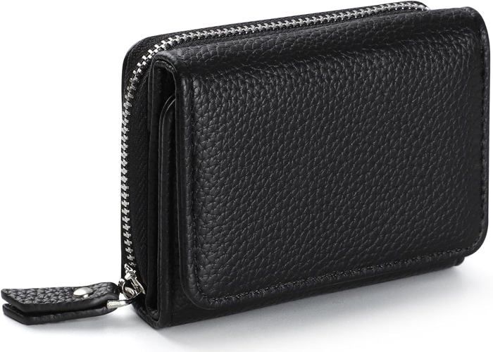 Porte Monnaie Compact Cuir PU Portefeuille Femme Mini Cuir Blanc