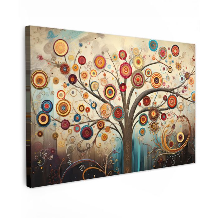 Tableau Sur Toile XXL 120x80 Cm – Décoration Murale Abstrait Fleurs – Art Moderne Pour Salon, Chambre – Toile Tendue Prête à Accrocher
