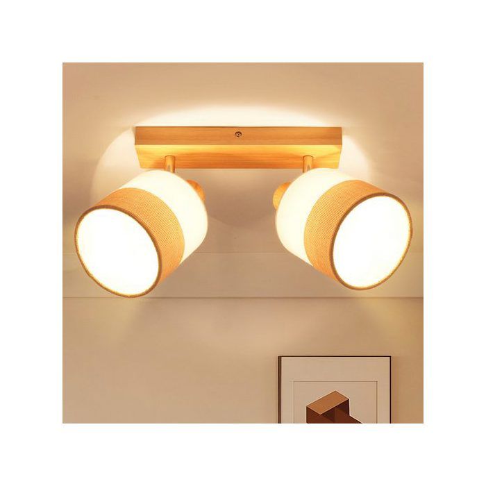 Plafonnier - NETTLIFE - Nettlife - 2 spots E14 - Bois massif - Orientable 350°