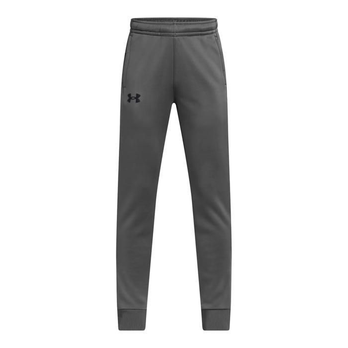 Pantalon de jogging enfant - UNDER ARMOUR - Armour Fleece - Gris - Taille élastique - 90% polyester recyclé