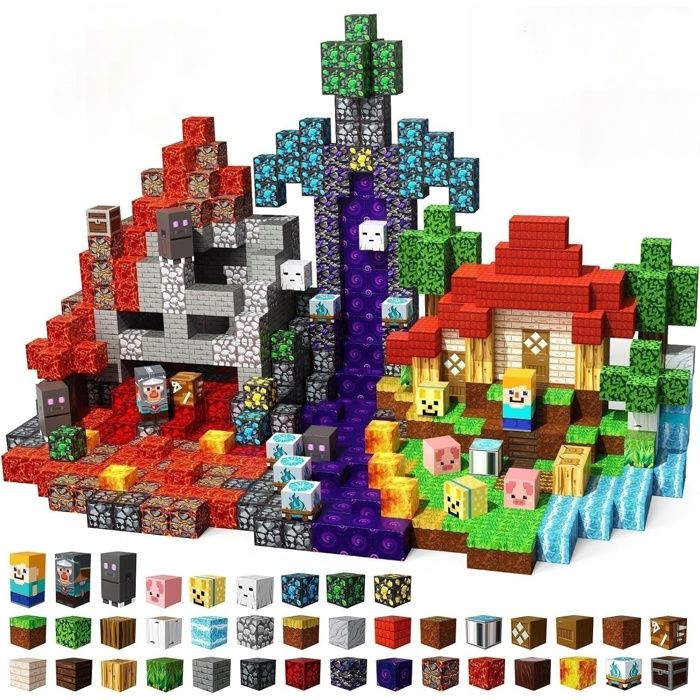 Blocs Construction Magnetiques - 200 PCS Construction Magnet