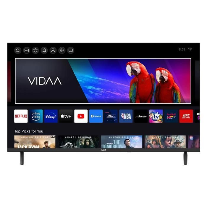 Téléviseur LED intelligent NEI 42NE5901 Full HD système VIDAA sans bordure 106 cm Classe E Noir