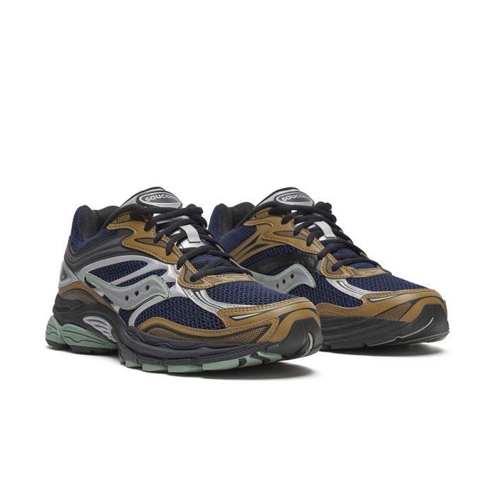 Baskets Saucony ProGrid Omni 9 – Marron et Marine – Rétro-tech stylé avec confort moderne