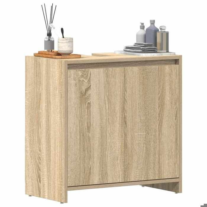 Armoire de salle de bain en bois dingénierie - WIENS - Chêne sonoma - 60x33x61 cm - Style Scandinave Moderne