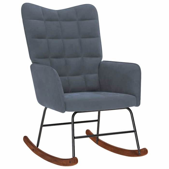 Promo 2026 Chaise à bascule 61x78x98 cm - rocking chair/Fauteuil de Relaxation Gris foncé Velours 2745