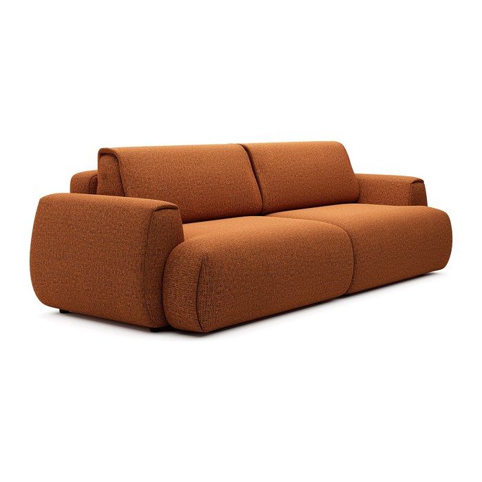 Canapé 4 places convertible en tissu chenille terracotta MONELIA
