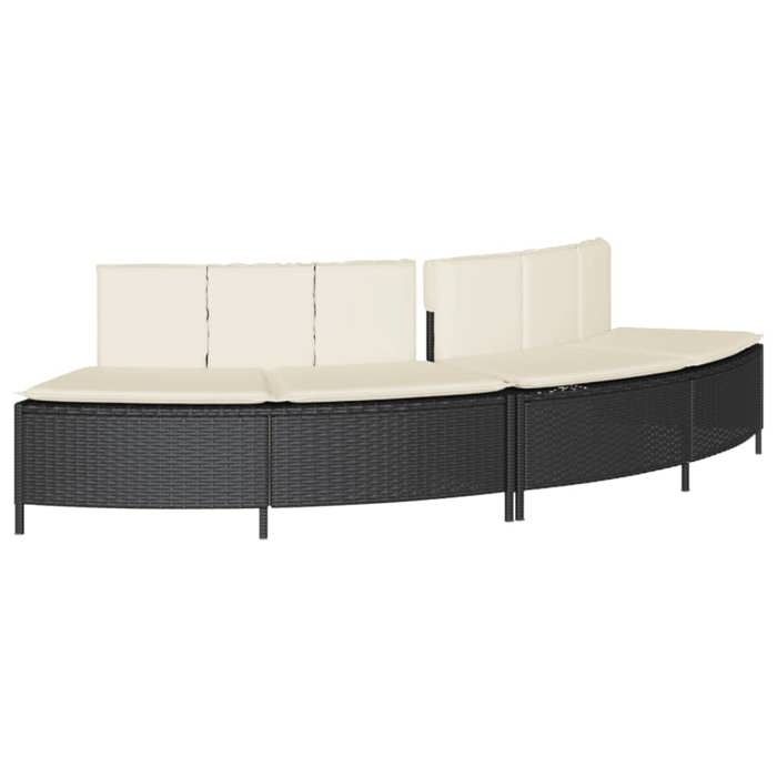 MOTHINESSTO-Bancs de spa avec coussins 2 pcs noir résine tressée