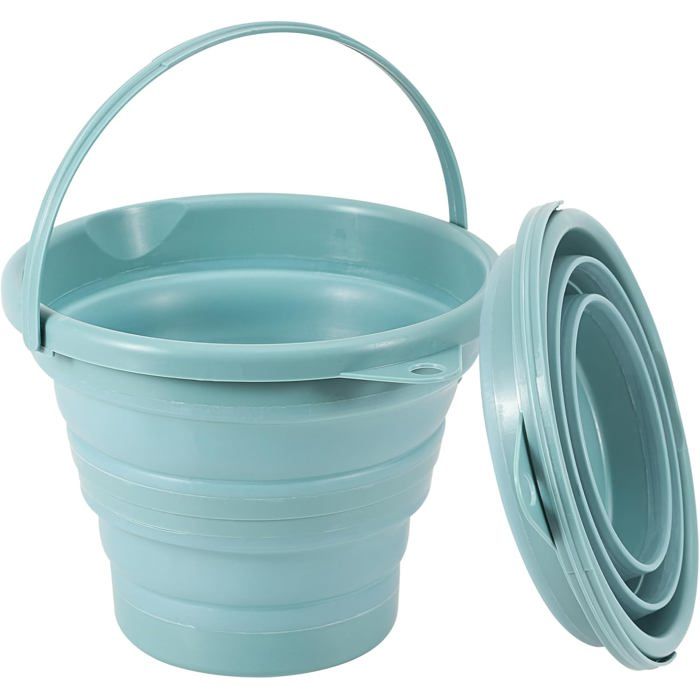 Seau Pliable 3 L pour Nettoyage et Plage - Bleu