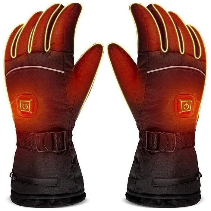 Gants chauffants pour écran tactile - Chauffe-mains pour homme et femme -Comprend deux compartiments à piles ODIPIE