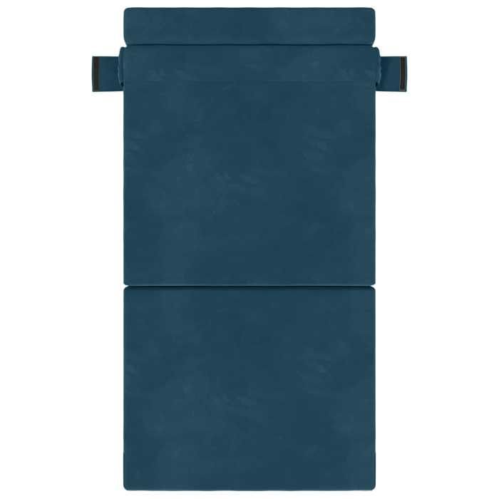 Moderne Lit banquette 2 places - convertible - pliant Bleu 190x100x15 cm Velours @FR7697190