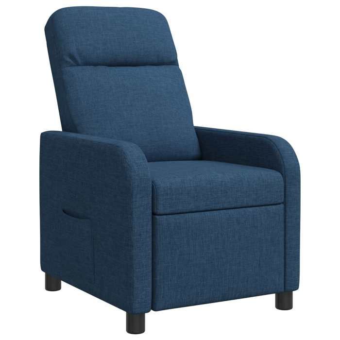 Bleu Fauteuil inclinable Bleu Tissu(VIDAXL)_25104