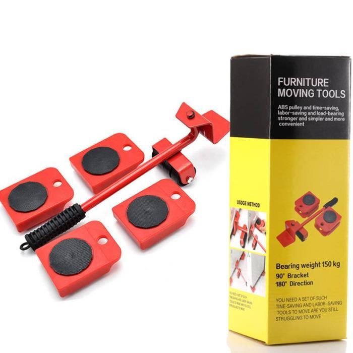 Lot De 4 Leviers De Meubles Avec Freins - Roulettes Transport 408kg + Pieds De Biche