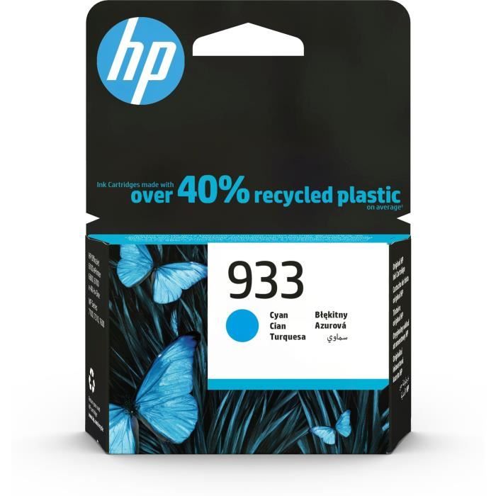 HP 933 Cartouche dencre cyan authentique (CN058AE) pour HP OfficeJet 6700 7110 7610
