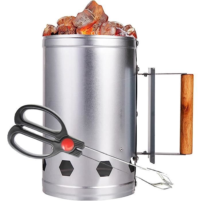Cheminée D'allumage Barbecue Galvanisée 27.9x17cm - Avec Poignée, Pour Charbon De Bois, Démarrage Rapide - 1