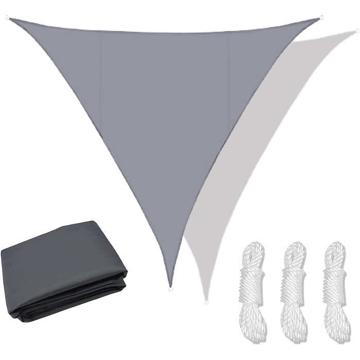 Voile D'Ombrage Triangulaire SUNNY GUARD 3x3x3 M HDPE 90% – Gris Anthracite – Protection UV 95% – Respirante, Imperméable à L’Eau – Patio, Jardin, Terrasse