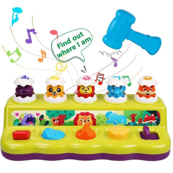 Jouet pour Bébé 1 an Jouet Montessori avec Musique et Lumières pour Enfant  1 2 3 Ans Fille Garçon Jouet Pop-up pour Tout-petits 1-3 - Cdiscount