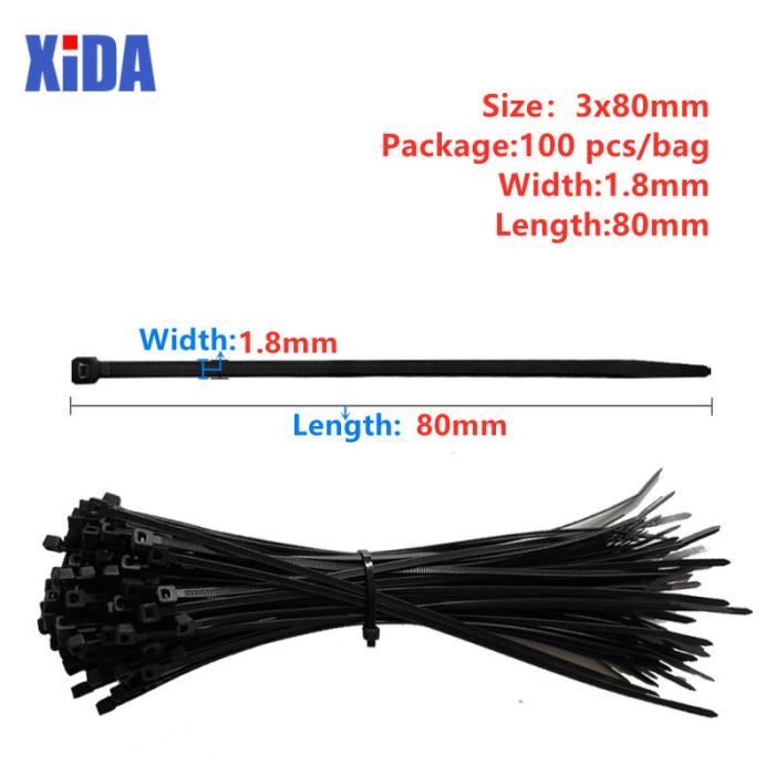 Lot De 150 Attaches Autobloquantes En Nylon Très Résistantes, 10,2 Cm