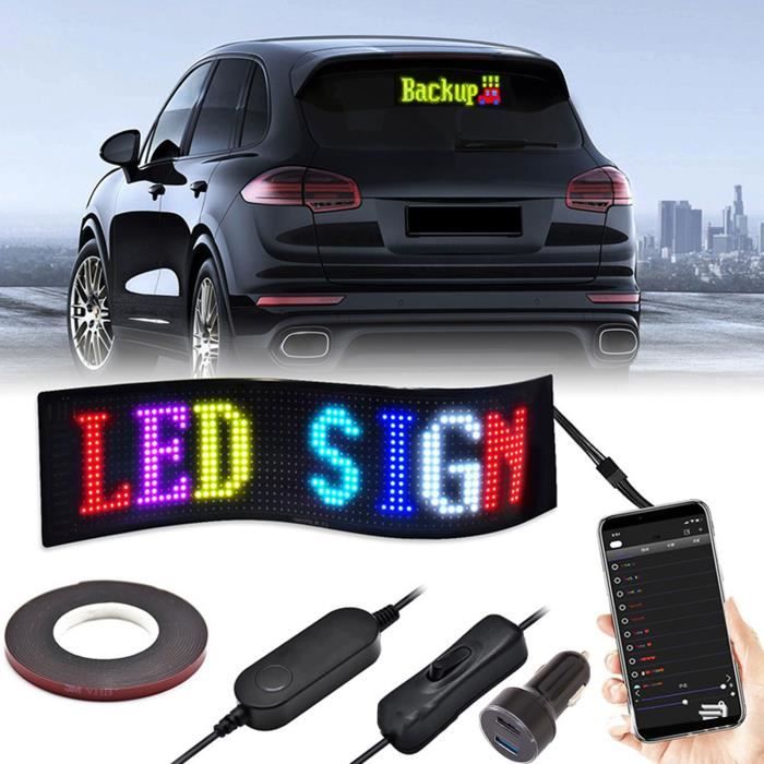 S - Panneau publicitaire LED RVB pour lunette arrière de voiture, écran  d'affichage flexible, Bluetooth, Cont - Cdiscount Auto
