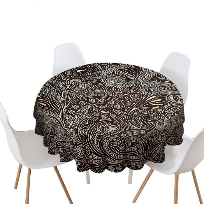 Nappe Ronde Anti Tache Impermeable Nappe De Table De Décoration Pour ...