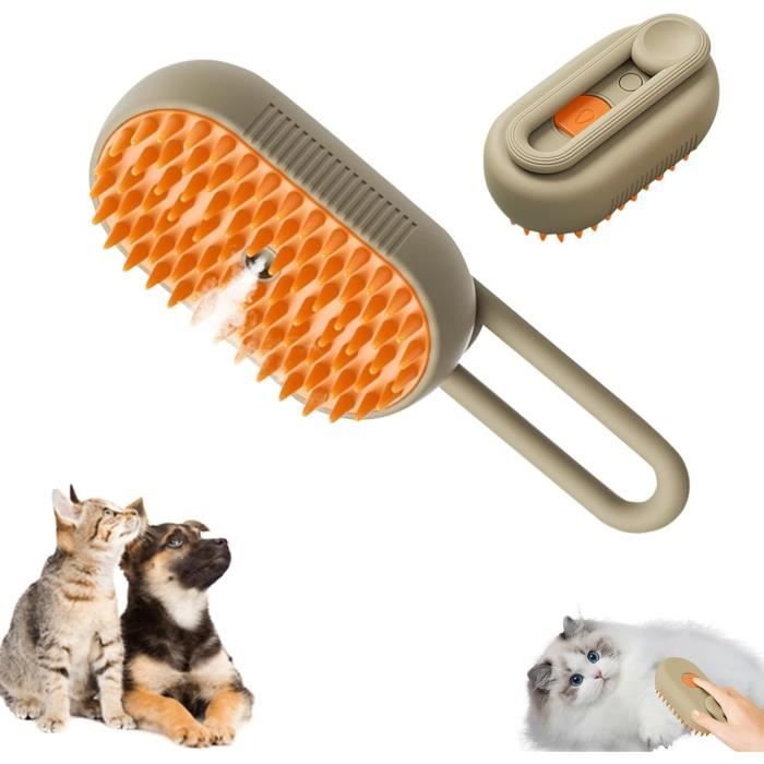 Brosse Chien Chat Vapeur, 4 En 1 Brosse À Vapeur Pour Chat, Brosse Poil Chat Électrique Avec Manche Rotatif,Soin Et Épiler