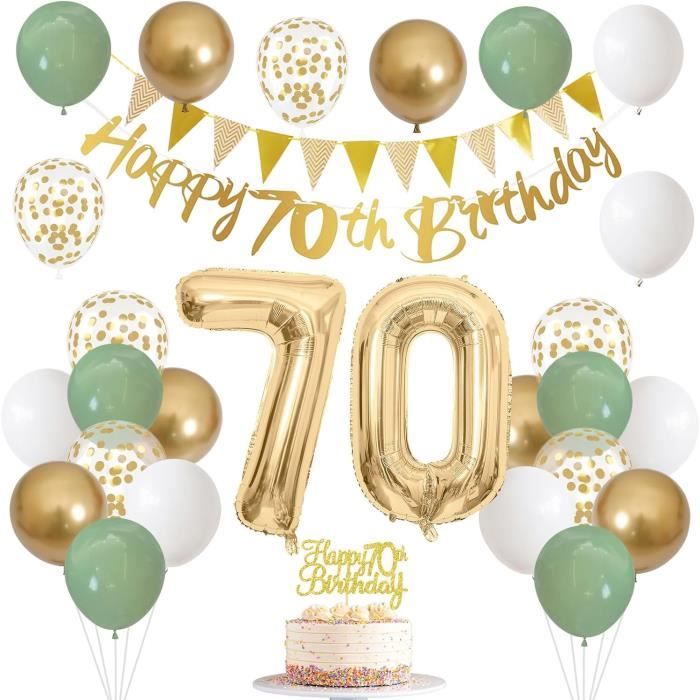 Cadre Photo Gonflable 70e Anniversaire 67x51cm - Accessoire Photobooth, Décoration Fête Noir Et Doré